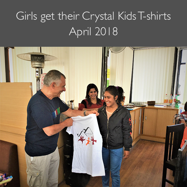 Crystal Kids girls get their t-shirts